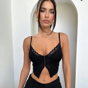 That's So Fetch Joelle Top Black Corset Size 4 NWT